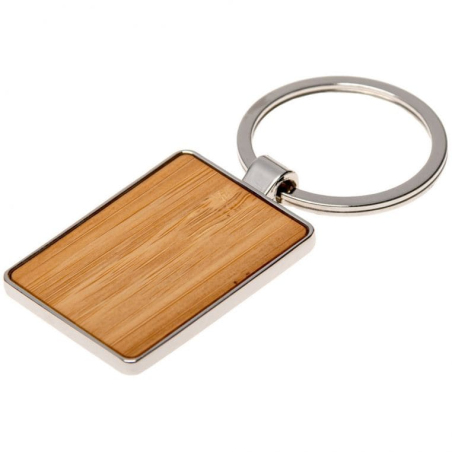 Брелок 'Ecosteel' металл + бамбук