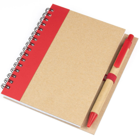 Блокнот A6 з ЕКО-ручкою із смугою