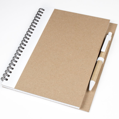 Блокнот A5 с ЭКО ручкой с полосой