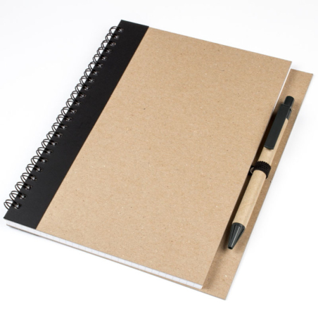 Блокнот A5 с ЭКО ручкой с полосой