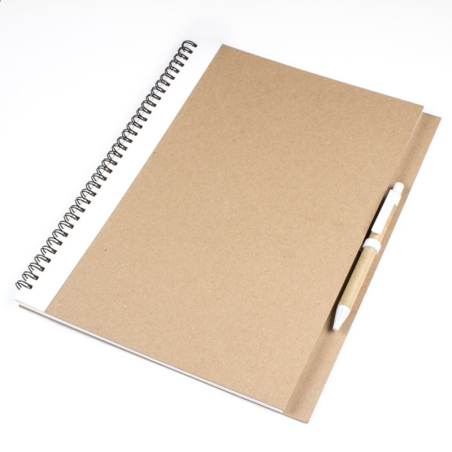 Блокнот A4 с ЭКО-ручкой с полосой 