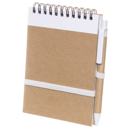 Блокнот ЕКО A6 вертикальний з ЕКО ручкою зі смугою